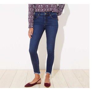 Ann Taylor LOFT Curvy Skinny Raw Hem Jeans